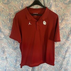 Air Jordan University Of Oklahoma Red Polo Size 3 Xl Men's